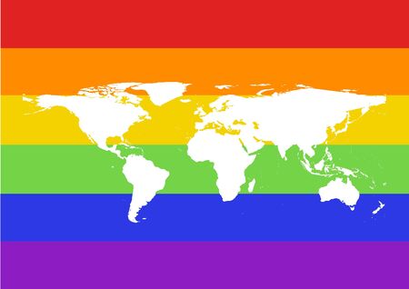 LGBT World white mapのイラスト素材