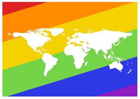 LGBT World white mapのイラスト素材