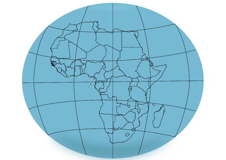 Africa line map on globalのイラスト素材
