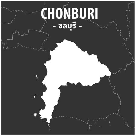 Chonburi map Province of Thailandのイラスト素材