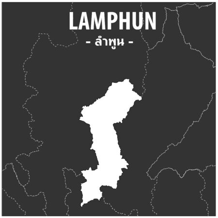 Lamphun map Province of Thailandのイラスト素材