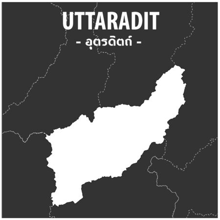 Uttaradit map Province of Thailandのイラスト素材