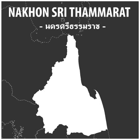 Nakhon Sri Thammarat map Province of Thailandのイラスト素材