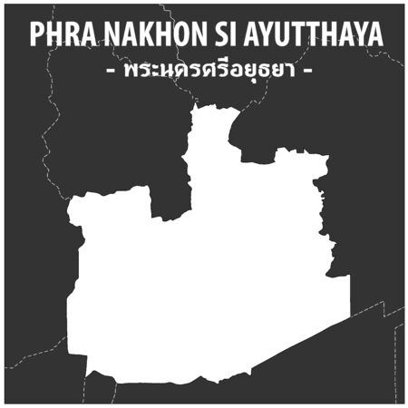 PhraNakhonSi Ayutthaya map Province of Thailandのイラスト素材
