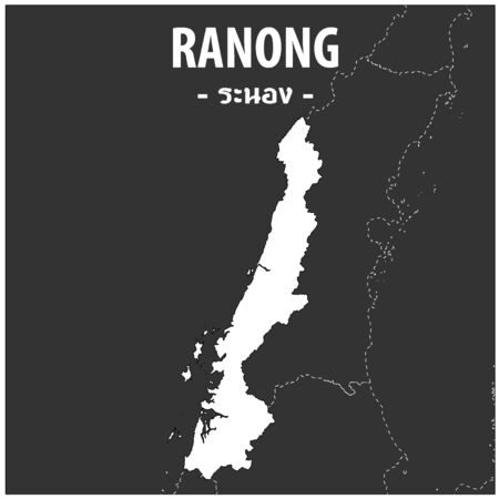Ranong map Province of Thailandのイラスト素材