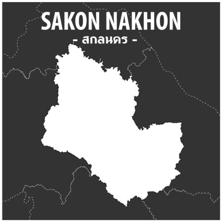 Sakon Nakhon map Province of Thailandのイラスト素材