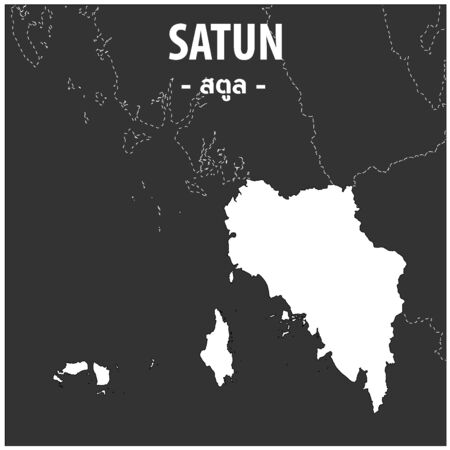 Satun map Province of Thailandのイラスト素材