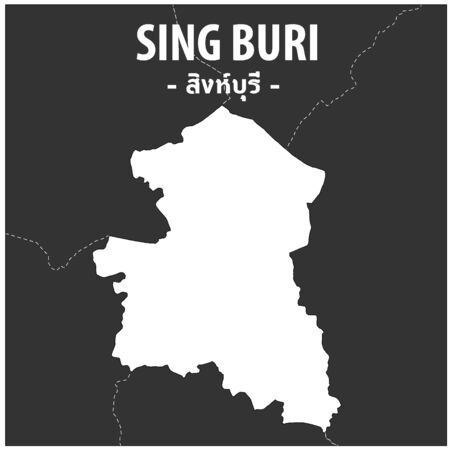 Sing Buri map Province of Thailandのイラスト素材