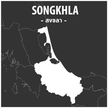 Songkhla map Province of Thailandのイラスト素材