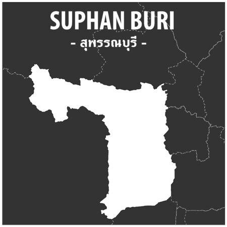 Suphan Buri map Province of Thailandのイラスト素材