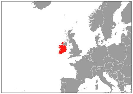 Ireland map in gray baseのイラスト素材