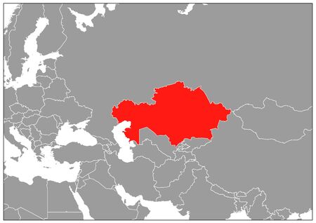 Kazakhstan map in gray baseのイラスト素材
