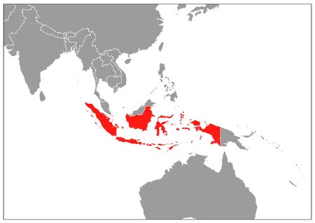 Indonisia map in gray baseのイラスト素材