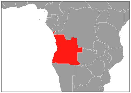 Angola map in gray baseのイラスト素材