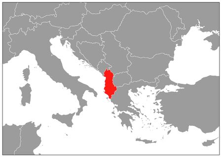 Albania map in gray baseのイラスト素材