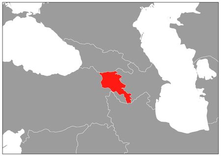 Armenia map in gray baseのイラスト素材
