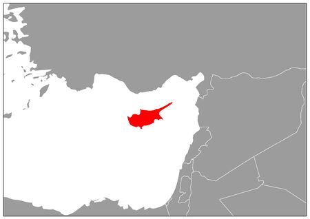Cyprus map in gray baseのイラスト素材