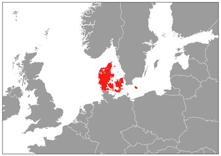 Denmark map in gray baseのイラスト素材