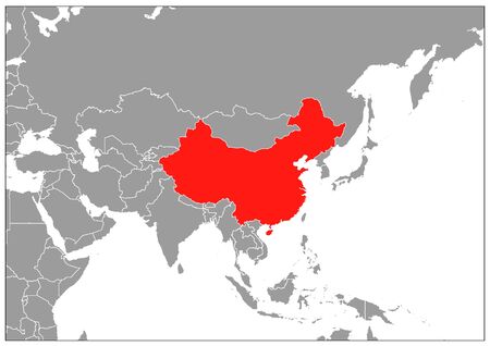 China map on gray baseのイラスト素材