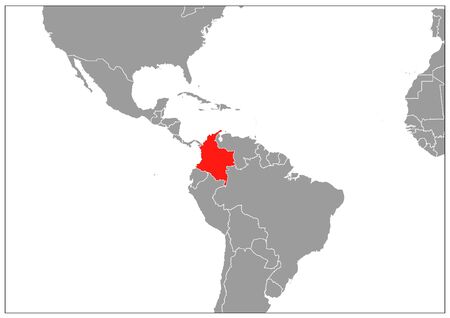 Colombia map on gray baseのイラスト素材