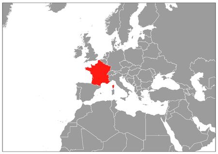France map on gray baseのイラスト素材