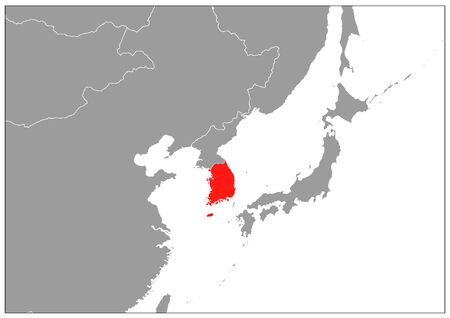 South Korea map on gray baseのイラスト素材
