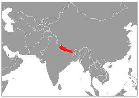 Nepal map on gray baseのイラスト素材