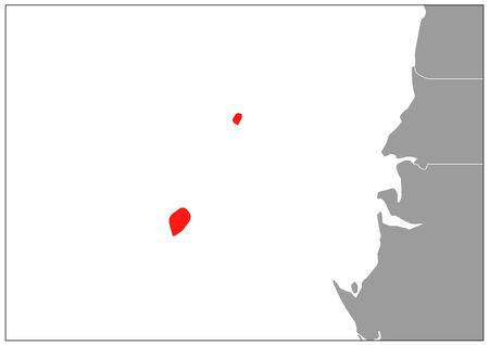 Sao Tome and Principe map on gray baseのイラスト素材