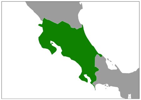 Costa Rica map on gray base green viewのイラスト素材