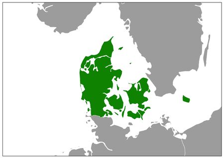 Denmark map on gray base green viewのイラスト素材