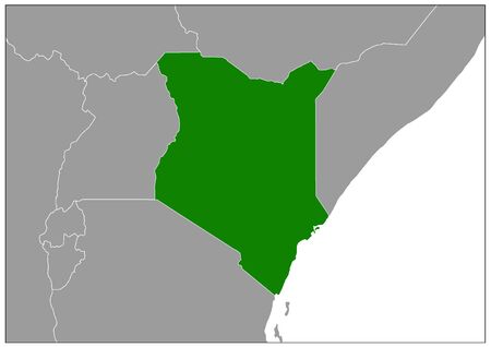 Kenya map on gray base green viewのイラスト素材