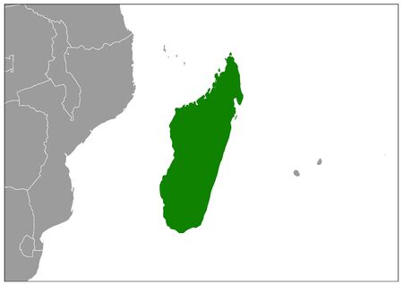 Madagascar map on gray base green viewのイラスト素材