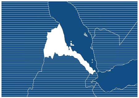 Africa zone Eritrea Blue print map classicのイラスト素材