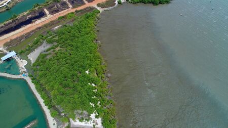 Bird eyes view Drone photography Coastline and sea landscape