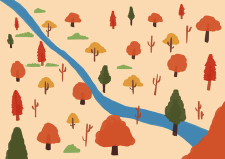 Autumn nature  of countryside on top view  Autumn landscapeのイラスト素材