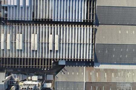 industry roof aerial top view UAVの写真素材