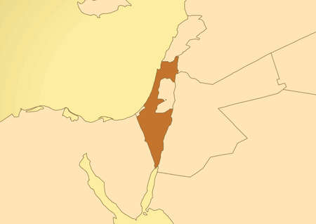 Israel map old vintage asiaのイラスト素材