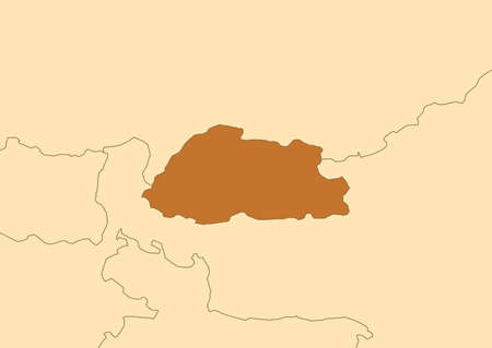 Bhutan map old vintage asiaのイラスト素材