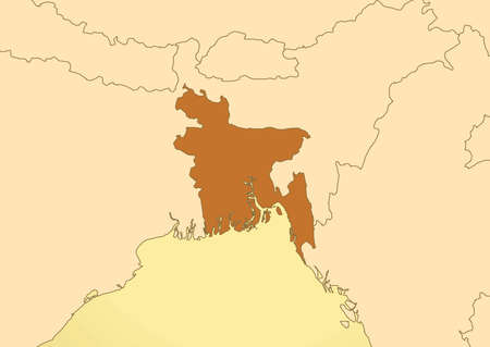 Bangladesh map old vintage asiaのイラスト素材