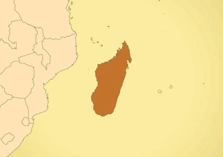 Madagascar map old vintage  Africaのイラスト素材