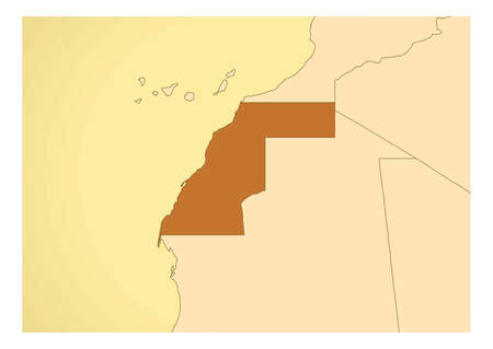 Western Sahara map old vintage  Africaのイラスト素材
