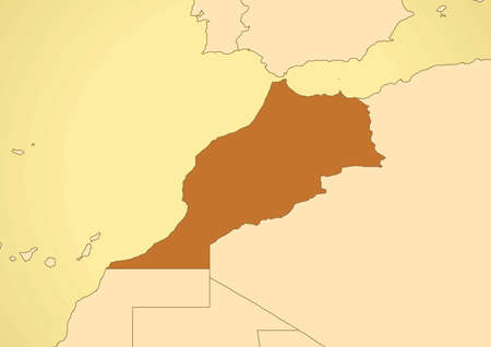 Morocco map old vintage  Africaのイラスト素材
