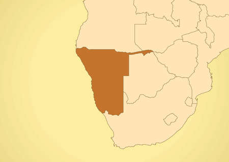 Namibia map old vintage  Africaのイラスト素材