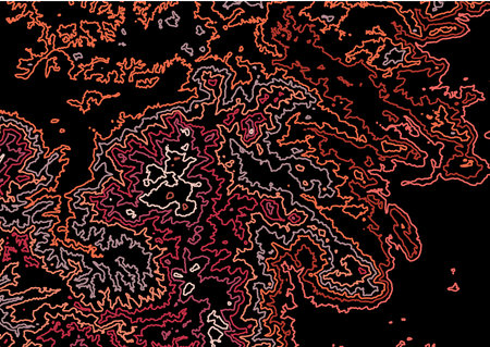 Red topo texture contour line landの写真素材