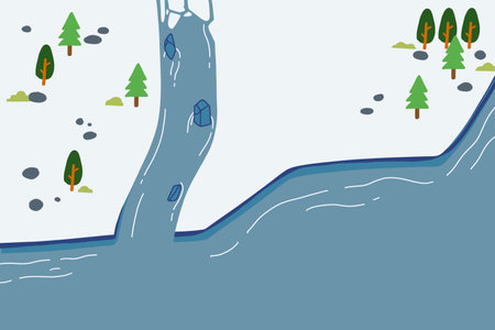 Snow Small place natural ice islandの写真素材