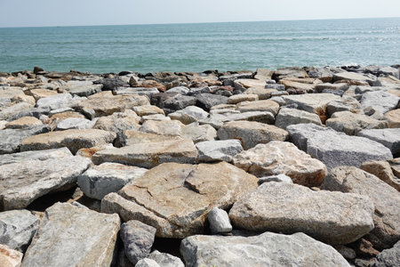 Rock coastle beach sea shore relaxの写真素材