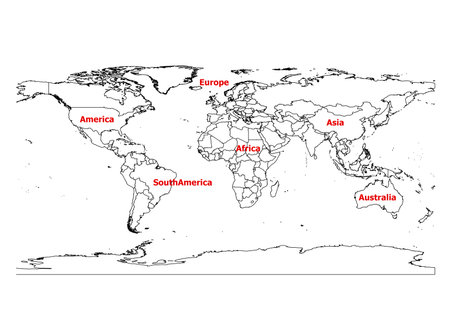 World continent map border infographic land atlasの写真素材