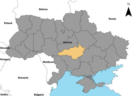 Kirovohradska Ukraine map Europeの写真素材