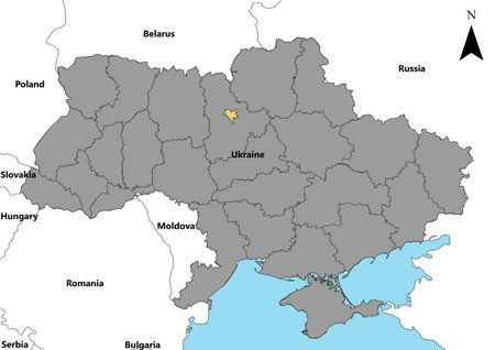Kyiv Volynska Ukraine map Europeの写真素材