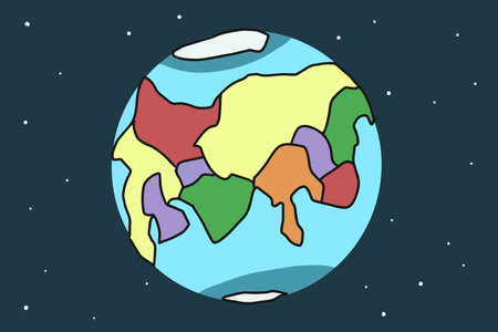 Set of Earth globes on a blue background. Vector illustration.のイラスト素材